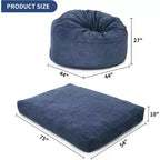 Divano Letto Convertibile a Sacco per Adulti - Materasso da Pavimento e Poltrona Oversize con Rivestimento Rimovibile e Lavabile
