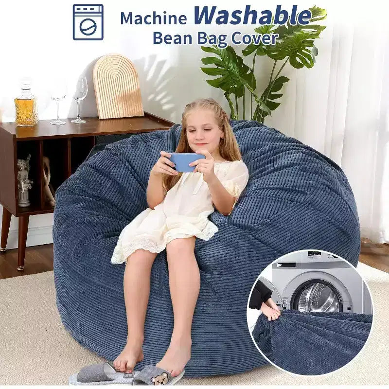 Divano Letto Convertibile a Sacco per Adulti - Materasso da Pavimento e Poltrona Oversize con Rivestimento Rimovibile e Lavabile