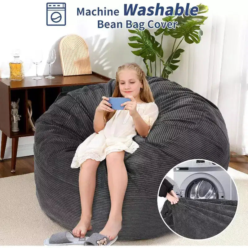 Divano Letto Convertibile a Sacco per Adulti - Materasso da Pavimento e Poltrona Oversize con Rivestimento Rimovibile e Lavabile
