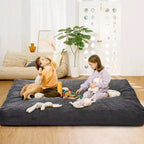 Convertible Bean Bag Chair Bed for Adults - Oversized Floor Mattress & Lounge Chair with Removable Washable Cover