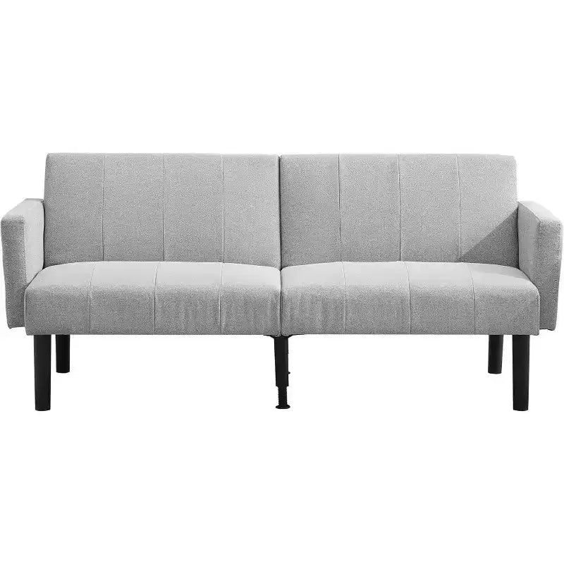 Divano letto regolabile da 75,5", reclinabile in 3 posizioni con design rialzato da terra per piccoli spazi (grigio/verde)