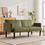 Divano letto regolabile da 75,5", reclinabile in 3 posizioni con design rialzato da terra per piccoli spazi (grigio/verde)