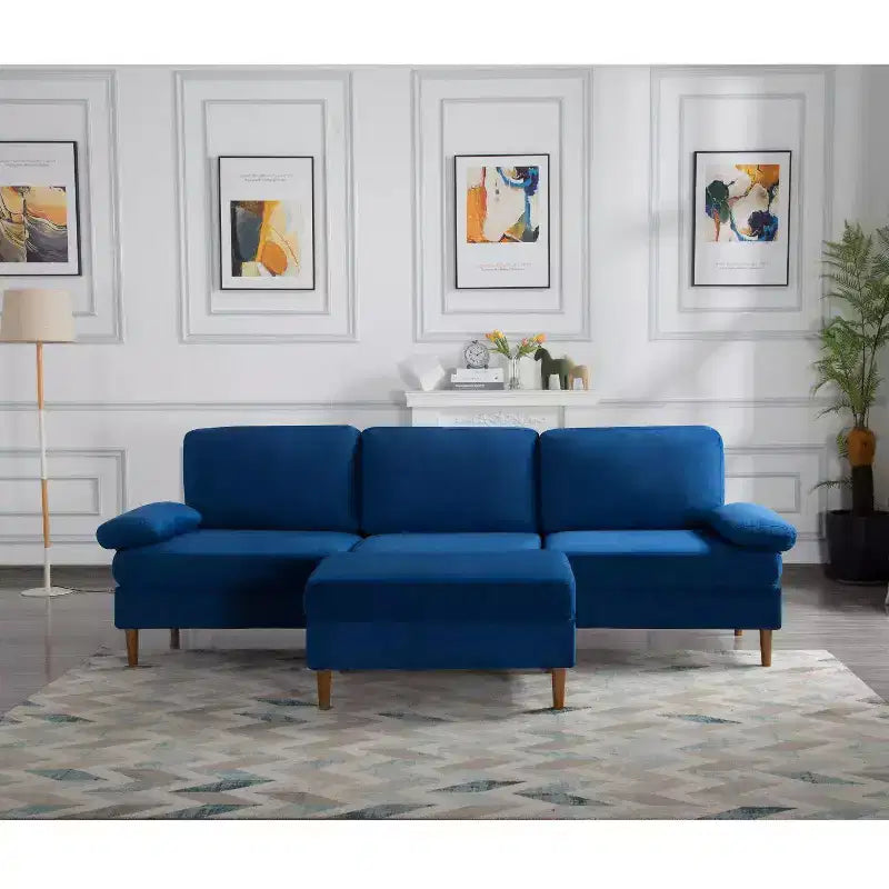 Divano Sezionale Convertibile MAYEERTY 102, Struttura in Legno Massello e Ferro, Rivestimenti Sfoderabili Lavabili, Piedini Antiscivolo, 3 Colori