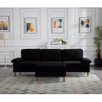 Divano Sezionale Convertibile MAYEERTY 102, Struttura in Legno Massello e Ferro, Rivestimenti Sfoderabili Lavabili, Piedini Antiscivolo, 3 Colori