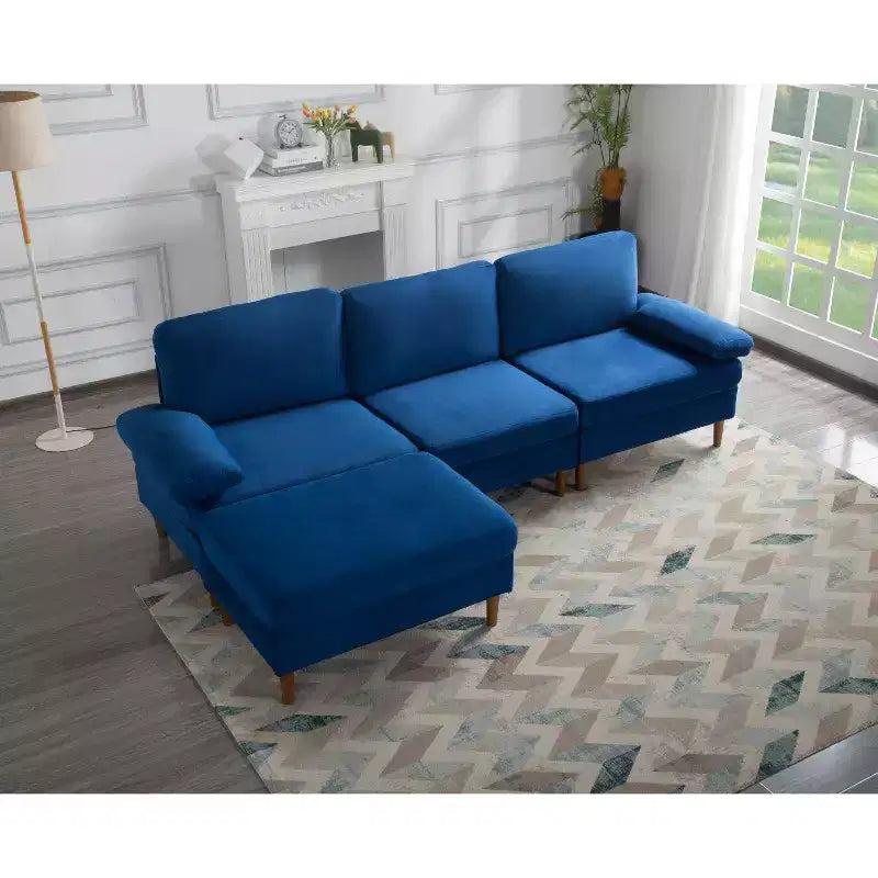 Divano Sezionale Convertibile MAYEERTY 102, Struttura in Legno Massello e Ferro, Rivestimenti Sfoderabili Lavabili, Piedini Antiscivolo, 3 Colori