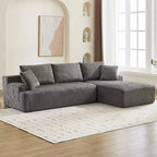 Divano a Nuvola con Chaise longue a L, Divano Sezionale Modulare Senza Struttura in Corduroy, Moderno, Nessun Montaggio Richiesto per Soggiorno, Appartamento e Spazi Ridotti