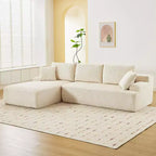 Divano a Nuvola con Chaise longue a L, Divano Sezionale Modulare Senza Struttura in Corduroy, Moderno, Nessun Montaggio Richiesto per Soggiorno, Appartamento e Spazi Ridotti