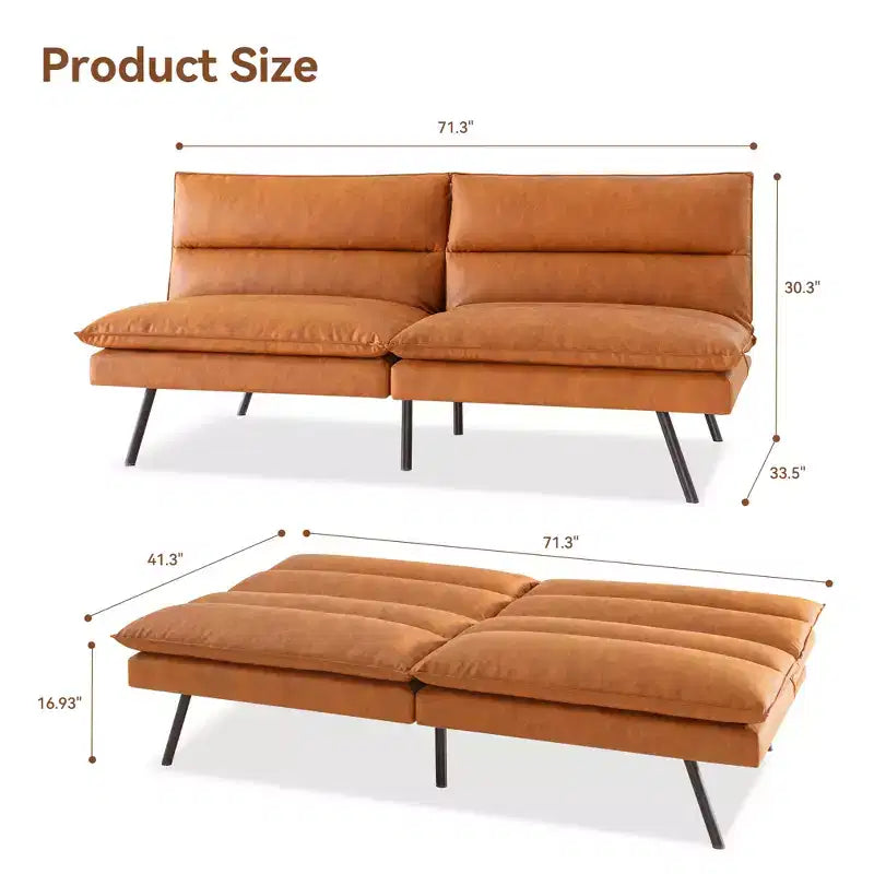 Dyonery Divano Letto Futon Convertibile 71.3 in, Divano Futon in Memory Foam con Schienale Regolabile, Piccola Poltrona Reclinabile Pieghevole per Soggiorno