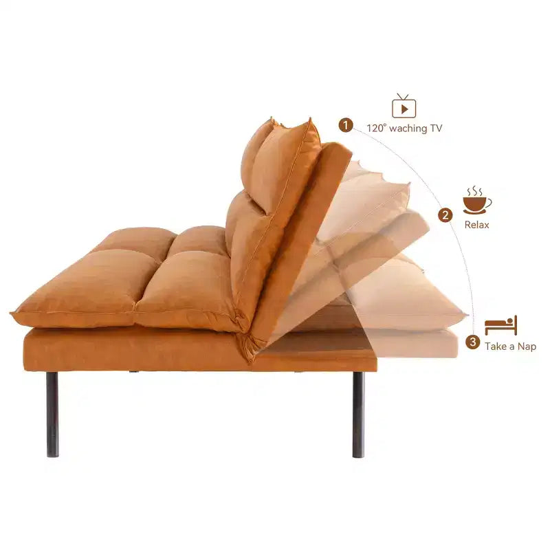 Dyonery Divano Letto Futon Convertibile 71.3 in, Divano Futon in Memory Foam con Schienale Regolabile, Piccola Poltrona Reclinabile Pieghevole per Soggiorno