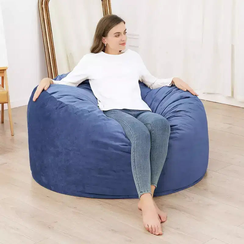 Poltrona Sacco 4 Piedi, Pouf Grande in Memory Foam per Adulti, Grande Divano con Morbido Rivestimento Rimovibile in Microfibra 4'