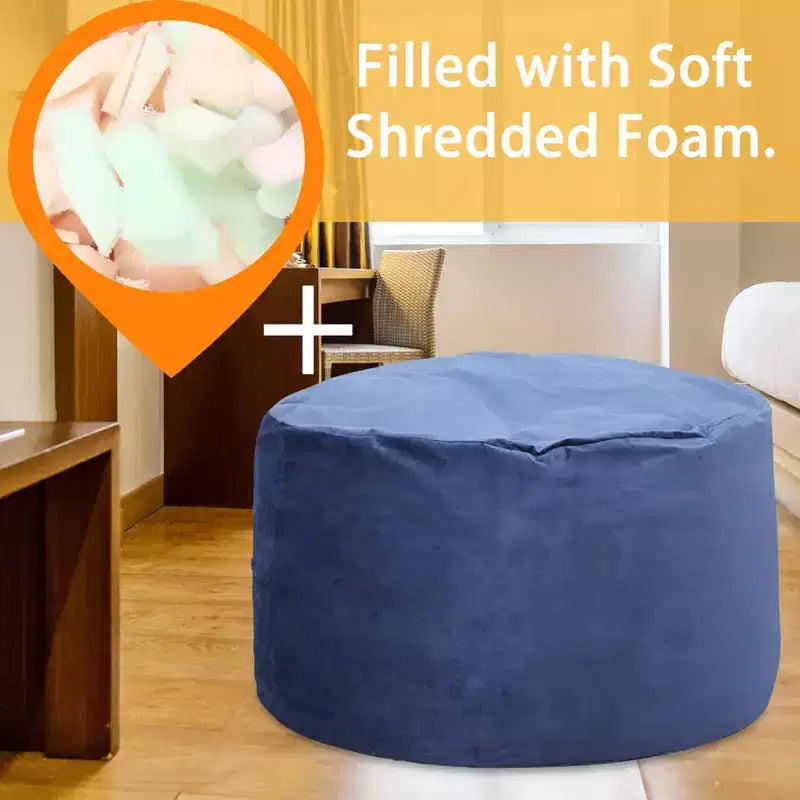 Poltrona Sacco 4 Piedi, Pouf Grande in Memory Foam per Adulti, Grande Divano con Morbido Rivestimento Rimovibile in Microfibra 4'