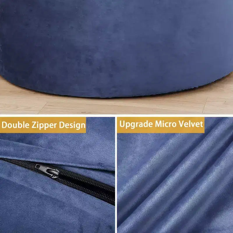 Poltrona Sacco 4 Piedi, Pouf Grande in Memory Foam per Adulti, Grande Divano con Morbido Rivestimento Rimovibile in Microfibra 4'