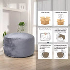 Poltrona Sacco 4 Piedi, Pouf Grande in Memory Foam per Adulti, Grande Divano con Morbido Rivestimento Rimovibile in Microfibra 4'