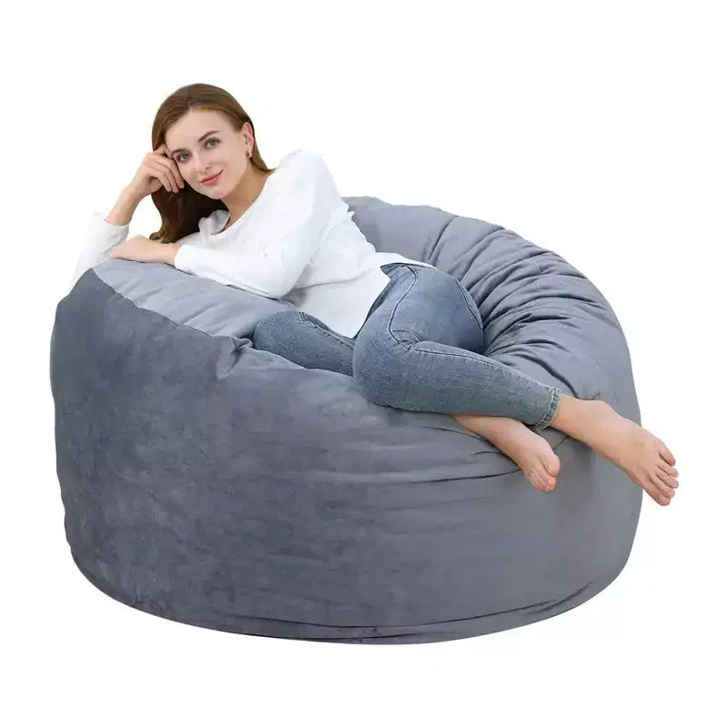 Poltrona Sacco 4 Piedi, Pouf Grande in Memory Foam per Adulti, Grande Divano con Morbido Rivestimento Rimovibile in Microfibra 4'