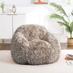 Poltrona Sacco per Adulti, Poltrona Sacco in Ecopelliccia con Imbottitura, Morbida Poltrona Sacco in Peluche per Soggiorno, Poltrona Sacco con Braccioli per la Lettura