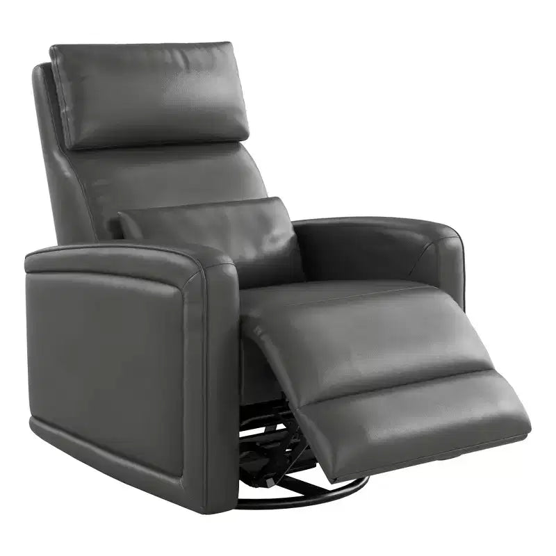 Poltrona Reclinabile Manuale, Divano Girevole a Dondolo a 360°, Poltrona Singola in Similpelle, Recliner Moderno con Schienale Alto e Ergonomico, per Soggiorno