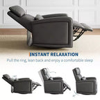 Poltrona Reclinabile Manuale, Divano Girevole a Dondolo a 360°, Poltrona Singola in Similpelle, Recliner Moderno con Schienale Alto e Ergonomico, per Soggiorno