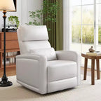 Poltrona Reclinabile Manuale, Divano Girevole a Dondolo a 360°, Poltrona Singola in Similpelle, Recliner Moderno con Schienale Alto e Ergonomico, per Soggiorno