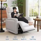 Poltrona Reclinabile Manuale, Divano Girevole a Dondolo a 360°, Poltrona Singola in Similpelle, Recliner Moderno con Schienale Alto e Ergonomico, per Soggiorno