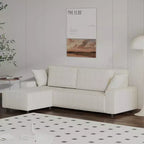 96 Inches Stripe Corduroy Sectional Sofa, Modern L Shaped Oversized Sectional Sofa, for Living Room, Apartment, Studio