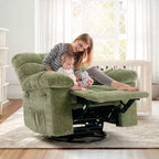 Poltrona Reclinabile a Dondolo, Sedia a Dondolo Girevole a 360°, Recliner Lazy Boy Singolo, Tasche Laterali, per Soggiorno, Piccoli Spazi