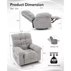 Poltrona Reclinabile a Dondolo, Sedia a Dondolo Girevole a 360°, Recliner Lazy Boy Singolo, Tasche Laterali, per Soggiorno, Piccoli Spazi