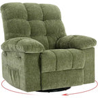 Poltrona Reclinabile a Dondolo, Sedia a Dondolo Girevole a 360°, Recliner Lazy Boy Singolo, Tasche Laterali, per Soggiorno, Piccoli Spazi