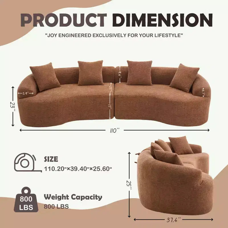 Divano componibile Whisen 110 con imbottitura a compressione totale