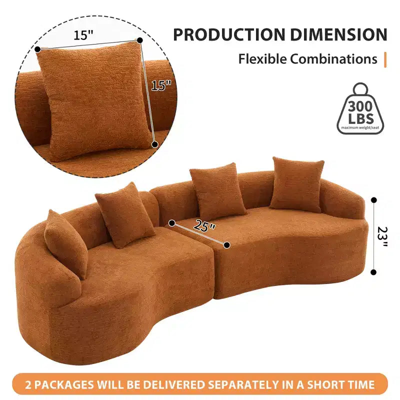 Divano componibile Whisen 110 con imbottitura a compressione totale