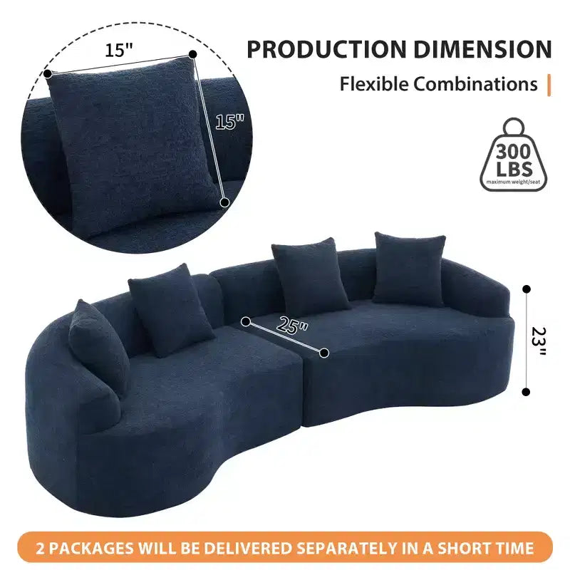 Divano componibile Whisen 110 con imbottitura a compressione totale