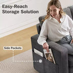 Dyonery Divano letto estraibile 2 in 1 con chaise longue reversibile contenitore per camera da letto Divano a L componibile con tasche laterali, 81"