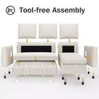 Dyonery Divano letto estraibile 2 in 1 con chaise longue reversibile contenitore per camera da letto Divano a L componibile con tasche laterali, 81"