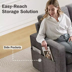 Dyonery Divano letto estraibile 2 in 1 con chaise longue reversibile contenitore per camera da letto Divano a L componibile con tasche laterali, 81"