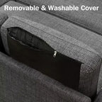 Dyonery Divano letto estraibile 2 in 1 con chaise longue reversibile contenitore per camera da letto Divano a L componibile con tasche laterali, 81"