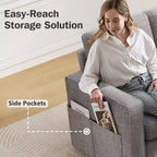 Dyonery Divano letto estraibile 2 in 1 con chaise longue reversibile contenitore per camera da letto Divano a L componibile con tasche laterali, 81"