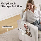 Dyonery Divano letto estraibile 2 in 1 con chaise longue reversibile contenitore per camera da letto Divano a L componibile con tasche laterali, 81"