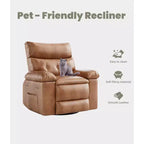 Poltrona Reclinabile Grande Extra Large - Poltrona reclinabile manuale in finta pelle PU di grandi dimensioni per adulti, poltrona relax dal comfort eccezionale