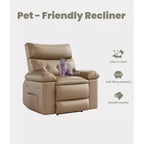 Poltrona Reclinabile Grande Extra Large - Poltrona reclinabile manuale in finta pelle PU di grandi dimensioni per adulti, poltrona relax dal comfort eccezionale
