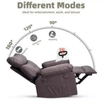 Poltrona Reclinabile Grande Extra Large - Poltrona reclinabile manuale in finta pelle PU di grandi dimensioni per adulti, poltrona relax dal comfort eccezionale