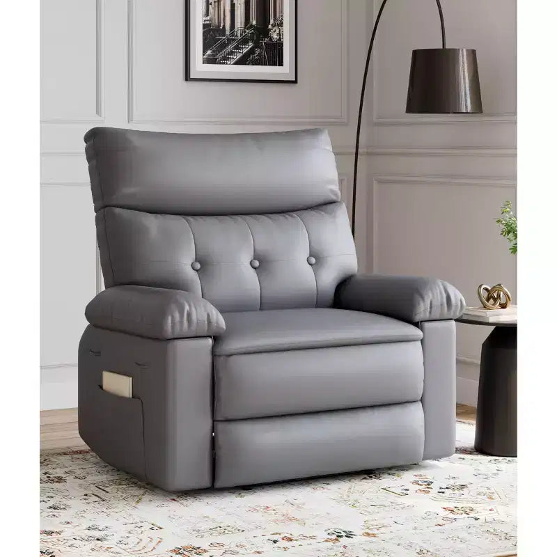 Poltrona Reclinabile Grande Extra Large - Poltrona reclinabile manuale in finta pelle PU di grandi dimensioni per adulti, poltrona relax dal comfort eccezionale