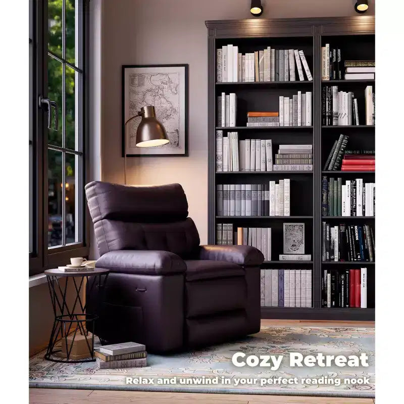 Poltrona Reclinabile Oversize - Grande Recliner Manuale in Similpelle PU per Adulti, Poltrona Relax dal Comfort Eccezionale