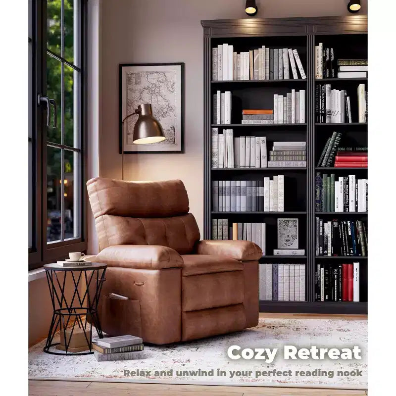 Poltrona Reclinabile Oversize - Grande Recliner Manuale in Similpelle PU per Adulti, Poltrona Relax dal Comfort Eccezionale