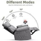 Poltrona Reclinabile Oversize - Grande Recliner Manuale in Similpelle PU per Adulti, Poltrona Relax dal Comfort Eccezionale