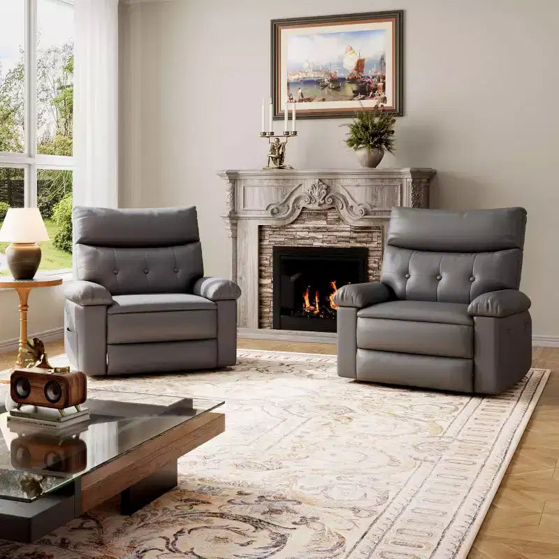 Poltrona Reclinabile Oversize - Grande Recliner Manuale in Similpelle PU per Adulti, Poltrona Relax dal Comfort Eccezionale