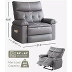 Poltrona Reclinabile Oversize - Grande Recliner Manuale in Similpelle PU per Adulti, Poltrona Relax dal Comfort Eccezionale