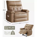 Poltrona Reclinabile Oversize - Grande Recliner Manuale in Similpelle PU per Adulti, Poltrona Relax dal Comfort Eccezionale