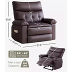 Poltrona Reclinabile Oversize - Grande Recliner Manuale in Similpelle PU per Adulti, Poltrona Relax dal Comfort Eccezionale