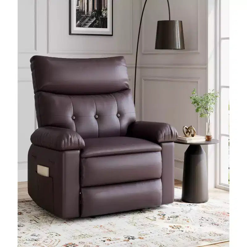 Poltrona Reclinabile Oversize - Grande Recliner Manuale in Similpelle PU per Adulti, Poltrona Relax dal Comfort Eccezionale