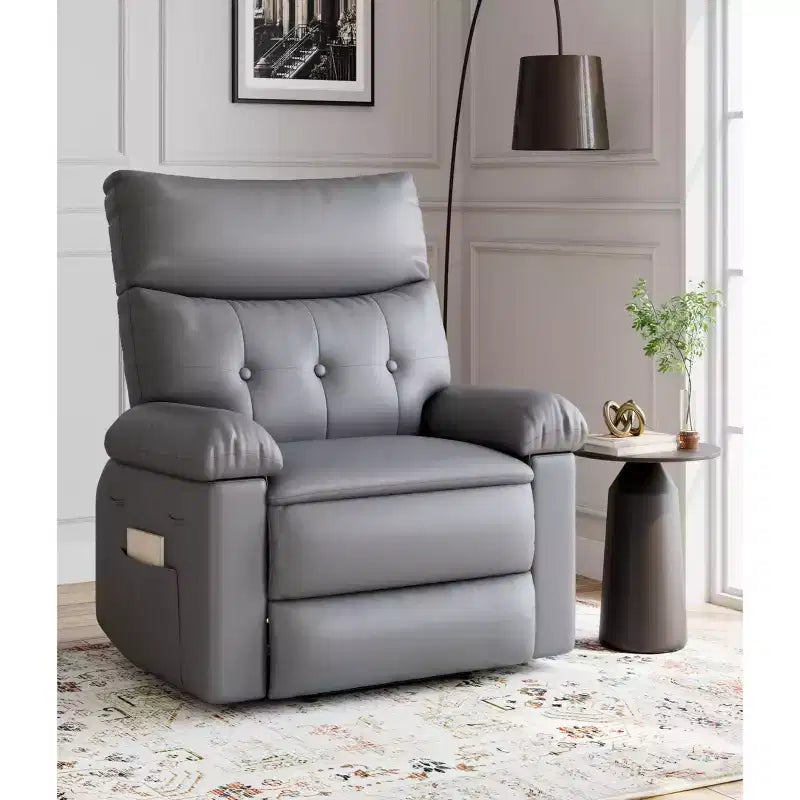 Poltrona Reclinabile Oversize - Grande Recliner Manuale in Similpelle PU per Adulti, Poltrona Relax dal Comfort Eccezionale