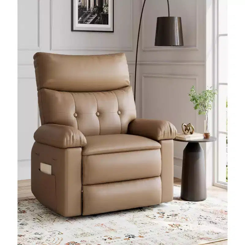Poltrona Reclinabile Oversize - Grande Recliner Manuale in Similpelle PU per Adulti, Poltrona Relax dal Comfort Eccezionale